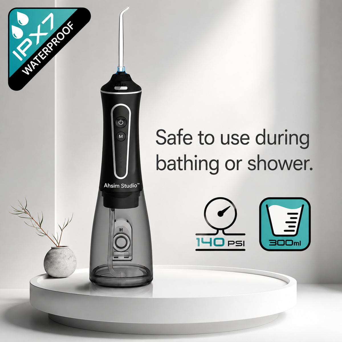 Ahsim Studio™ Cordless Water Flosser